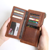 Genuine Leather Bifold Wallet Casual Vintage 10 Card Slots Card Pack Purse For Men