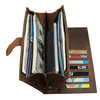 Genuine Leather Bifold Wallet Vintage Casual 17 Card Slots Card Pack Purse For Men