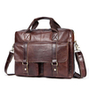 Genuine Leather Business Briefcase Crossbody Bag For Men