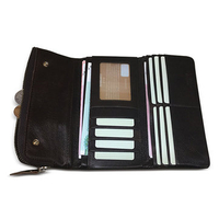 Genuine Leather Business Long Wallet 10 Card Slots Coin Bag Phone Bag For Men