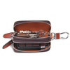 Genuine Leather Car Key Holder 3 Colors Double Zippers Portable Waist Bag For Men