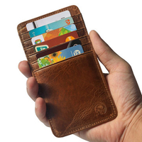 Genuine Leather Card Holder 12 Card Slots Credit Card Holder Wallet For Women Men