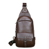 Genuine Leather Chest Bag Casual Crossbody Bag For Men