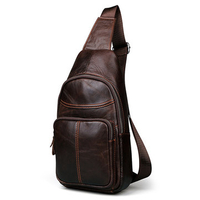 Genuine Leather Chest Bag Casual Crossbody Bag For Men