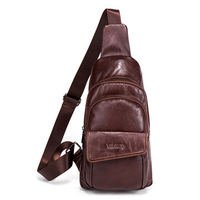 Genuine Leather Chest Bag Casual Vintage Shoulder Crossbody Bag For Men