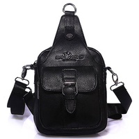 Genuine Leather Chest Bag Crossbody Bag Big Capacity Sling Bag For Men