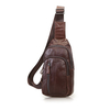 Genuine Leather Chest Bag Multi Pocket Crossbody Bag Sling Bag For Men