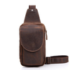 Genuine Leather Chest Bag Retro Sling Bag Casual Crossbody Bag For Men