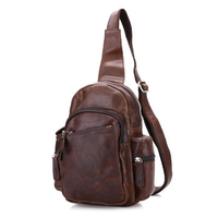 Genuine Leather Chest Bag Vintage Crossbody Bag For Men