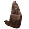 Genuine Leather Chest Bag Vintage Multi-Pocket Single-shoulder Crossbody Bag For Men