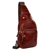 Genuine Leather Chest Bag With USB Charger Casual Vintage Single-shoulder Crossbody Bag For Men