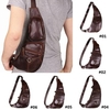 Genuine Leather Crossbody Bag Cowhide Shoulder Bag Casual Chest Bag For Men