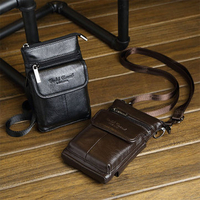 Genuine Leather Crossbody Bag Portable Phone Bag Waist Bag For Men