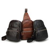 Genuine Leather Crossbody Bag Vintage Shoulder Bag Casual Chest Bag For Men