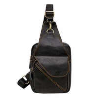 Genuine Leather Crossbody Bag Vintage Shoulder Bag Chest Bag For Men