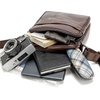 Genuine Leather Crossbody Bag Vintage Solid Business Shoulder Bag For Men