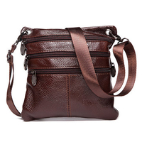 Genuine Leather Crossbody Shoulder Bag Vintage Multi Pocket Sling Bag For Men