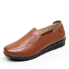 Genuine Leather Embroidered Soft Flat Causual Shoes