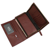 Genuine Leather Long Business Wallet Card Holder Coin Bag Phone Bag For Men