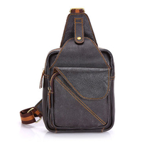 Genuine Leather Men Casual Crossbody Bag Cowhide Outdoor Chest Bag