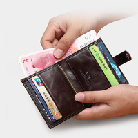 Genuine Leather Portable 15 Card Slots Card Holder Vintage Wallet For Men