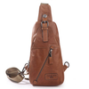 Genuine Leather Shoulder Bag Solid Crossbody Bag Contracted Chest Bag For Men