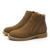 Genuine Leather Side Zipper Flat Ankle Short Boots