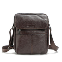 Genuine Leather Sling Bag Casual Solid Crossbody Bag Shoulder Bag For Men