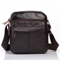 Genuine Leather Sling Bag Casual Solid Shoulder Bag Crossbody Bag For Men