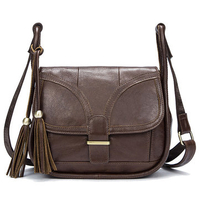 Genuine Leather Sling Bag Shoulder Bags Vintage Tassel Crossbody Bags For Women