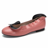 Genuine Leather Soft Folded Flat Slip On Loafers For Women