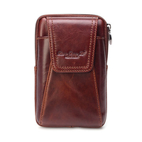 Genuine Leather Waist Bag Vertical Horizontal 5.5