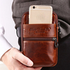 Genuine Leather Waist Bag Vintage Solid Phone Bag Casual Crossbody Bag For Men
