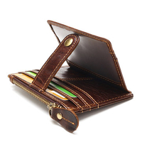 Genuine Leather Wallet 8 Card Holders Portable Coin Bag For Men