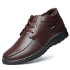 Genuine Leather Warm Metal Fur Lining Lace Up Business Shoes
