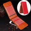 Genuine Leather Weave Card Holder Multi-slots Zipper Wallet Long Purse