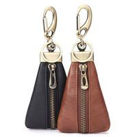Genuine Leather Zipper Hanging Car Smart Keys Holder Case Coin Purse Keychain Wallet Key Ring