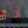 Geometric Deer Shape 3D Acrylic 7-color Changing Button/Touch Control Night Light