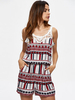Geometric Print Patchwork Sleeveless O-neck Women Jumpsuit