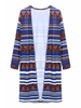 Geometry Stripe Printed Retro Style Casual Women Cardigan