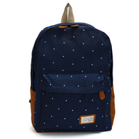 Girl Canvas Casual Candy Color Dot Backpack Travel Outdoor Schoolbag
