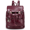 Girls PU Leather Backpack High-End Retro Shoulder Bag Leisure Student Backpack