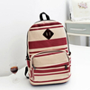 Girls Canvas Stripes Pig Nose Rucksack Backpack