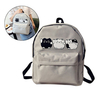 Girls Cute Three Cats Printing Canvas Backpack Schoolbag