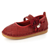 Girls Flat Casual Velvet Bowknot Flower Soft Princess Sandals Shoes