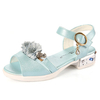 Girls Flower Kitten Heels Peep Toe Fashionable Soft Casual Sandals