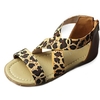 Girls Leopard Kids Cross Elastic Band Rhinestone Sandals