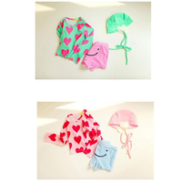 Girls Small Fresh Peach Split Swimsuit Smile Trunks Elastic Bathing Suits