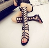Gladiator Sandals Hollow Out Knee High Flat Sandals