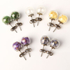 Glass Ball Earrings Natural Art Cute Moss Dry Flower Earrings